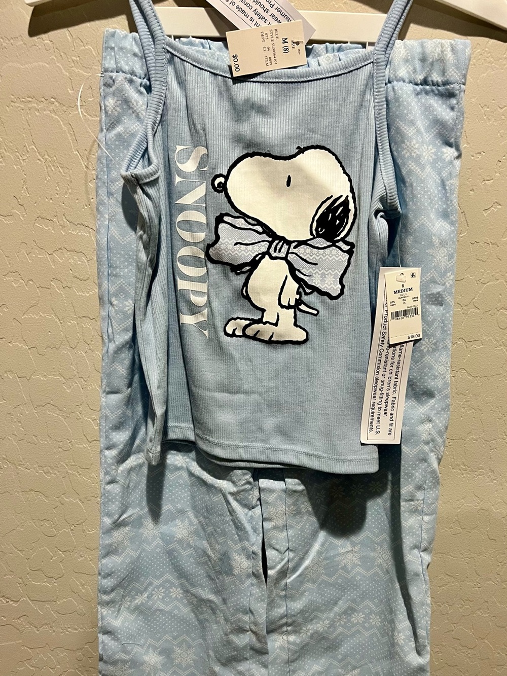 Light Blue Girls' Pajama Set size 8